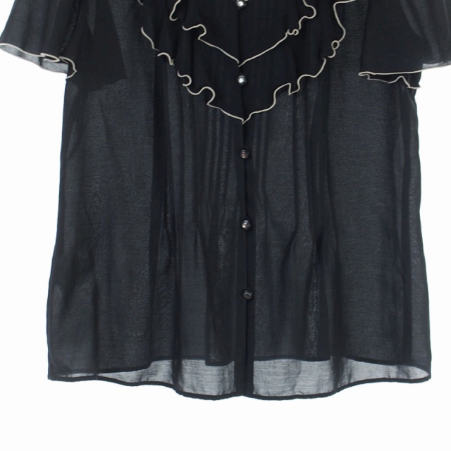 トッカ Tocca 半袖 フリルブラウス 6 黒 ベージュ Mn Os レディース 170 ベクトルパーク