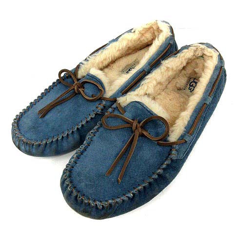 アグ オーストラリア Ugg Australia シューズ モカシン スリッポン ダコタ Dakota フラット 裏ボア リボン 26cm 青 Yi30 メンズ 170 ベクトルパーク