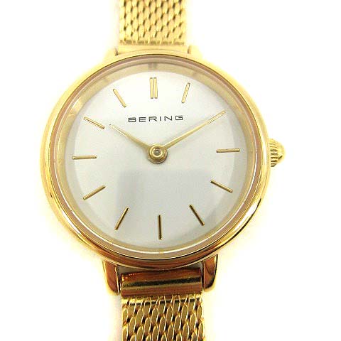 ベーリング Bering 腕時計 クォーツ Curving Mesh ブレスレット付き ゴールド色 334 190 Yi30 レディース 170 ベクトルパーク