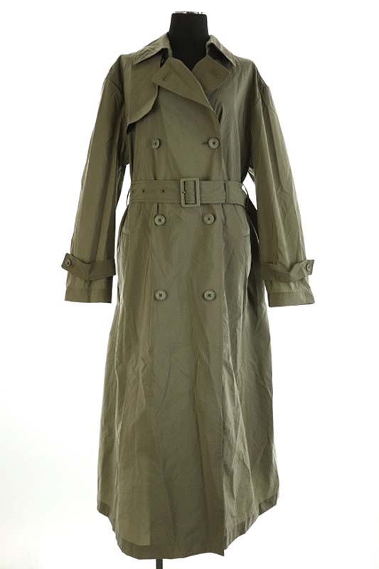 トゥモローランドコレクション Tomorrowland Collection ss シアーエフェクトコート トレンチコート スプリングコート ロング ベルト付き 36 カーキ Df Os レディース 170 ベクトルパーク