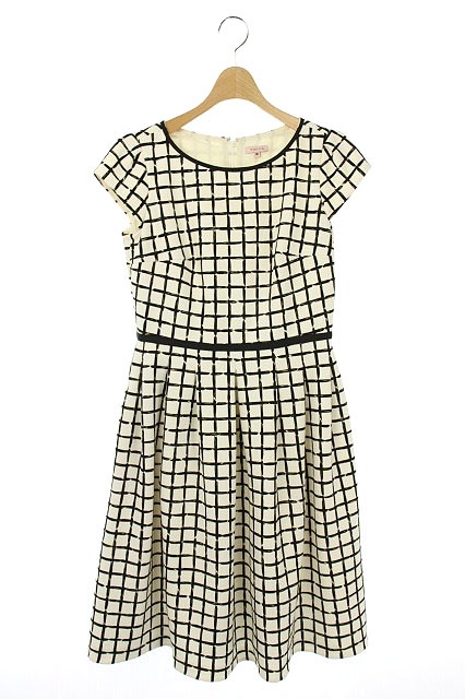 トッカ Tocca ワンピース チェック柄 ショートスリーブ 半袖 ロング M 白 黒 Ao Os レディース 170 ベクトルパーク