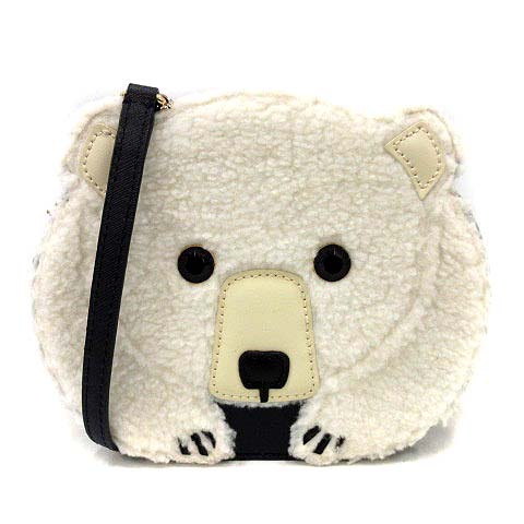 ケイトスペード KATE SPADE バッグ ショルダー くま クマ ボア 白 紺  
