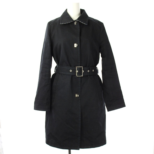 トミーヒルフィガー TOMMY HILFIGER トレンチコートO ブラック