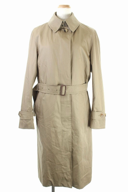 グレンフェル Grenfell ジョンストンズ製 ライナー付きステンカラーコート ベルト付き 38 カーキブラウン Es Os レディース 170 ベクトルパーク