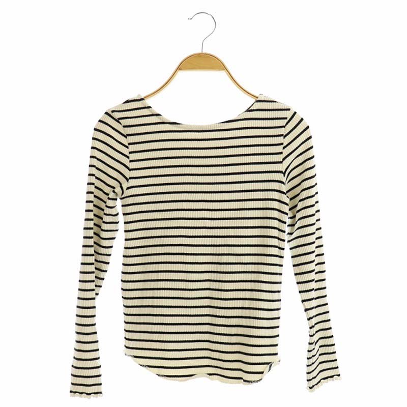 カージュ Khaju 長袖ボーダーニット カットソー 白 黒 Mn Os レディース 170 ベクトルパーク