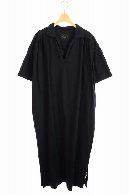 イエナ Iena ヴェルメイユパーイエナ Vermeil Par Iena 19ss トリコットマキシ丈シャツワンピース 五分袖 F 紺 Kn Os レディース 170 ベクトルパーク