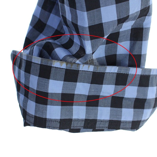 美品PRADA プラダ XL〜XXLギンガムチェック シャツ ブルー 45