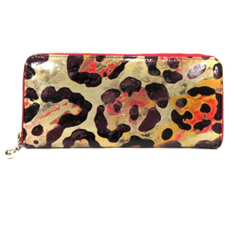 フルッティディボスコ Frutti Di Bosco 長財布 エナメル ラウンドジップ レオパード柄 ヒョウ柄 ピンク Pj レディース 170 ベクトルパーク