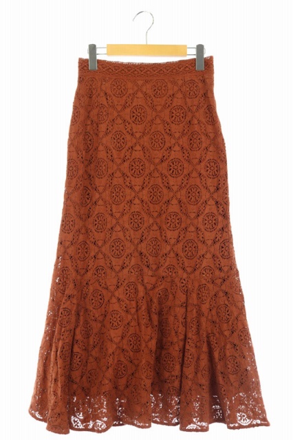 イエナ スローブ Iena Slobe 19aw レースマーメイドスカート ロング 38 茶 Kn Os レディース 170 ベクトルパーク