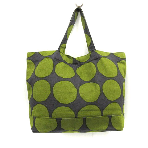 マリメッコ Marimekko バッグ トート キヴェット キャンバス 総柄 グリーン 緑色 グレー Yo14 レディース 170 ベクトルパーク
