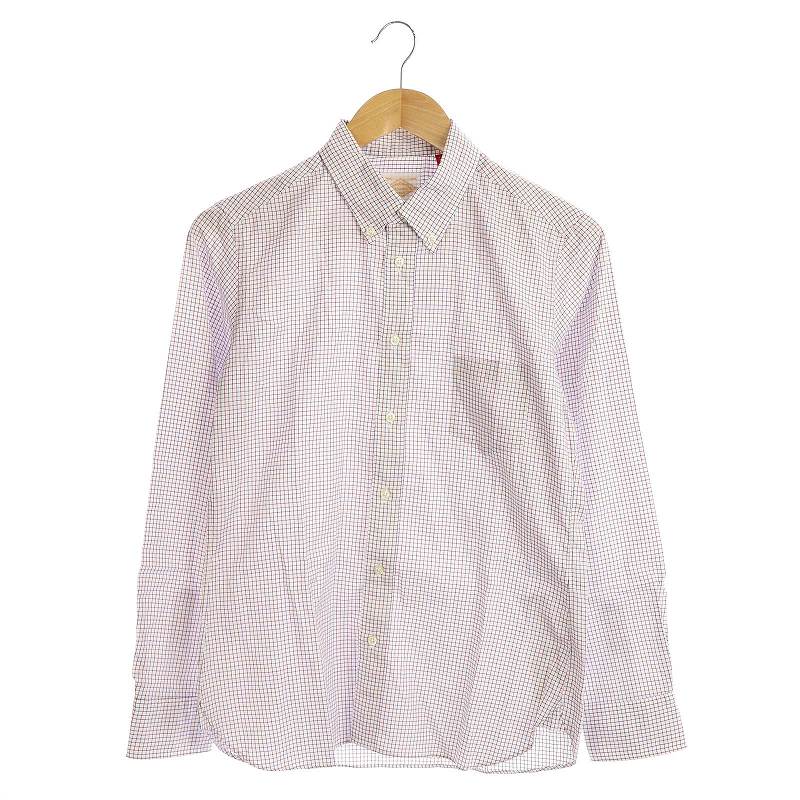 ビーミングバイビームス B Ming Life Store By Beams シャツ ボタンダウン チェック 長袖 L 白 青 赤 Ao Os メンズ 170 ベクトルパーク
