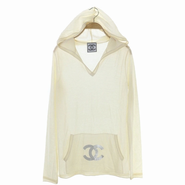 シャネル Chanel スポーツライン 09a ココマーク カシミヤニットパーカー プルオーバー 長袖 38 白 P360k Kn Os レディース 170 ベクトルパーク