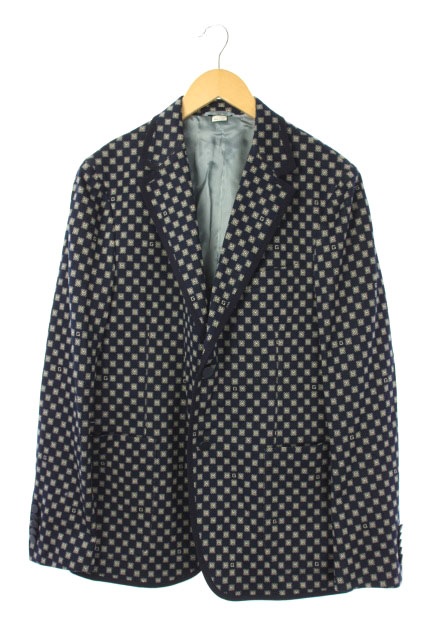グッチ GUCCI 18SS G柄 小紋柄 テーラードジャケット コットン 総裏地 