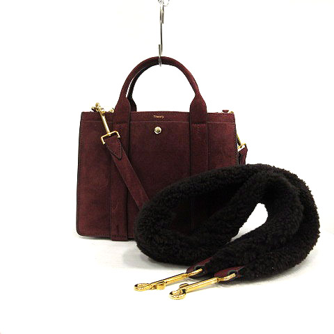 セオリー Theory バッグ ハンド ショルダー 2way スエード ボルドー Yo4 レディース 170 ベクトルパーク