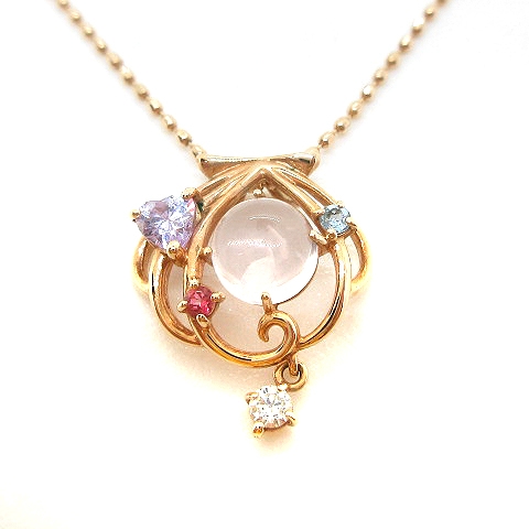 テイクアップ Take Up ディズニー アリエル リトルマーメイド ネックレス K10 ストーン ゴールド色 Ak11 レディース 170 ベクトルパーク