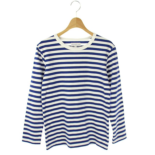 アニエスベー Agnes B クルーネックボーダーカットソー Tシャツ ロンt 長袖 Tイ 青 白 Hs Os レディース 170 ベクトルパーク