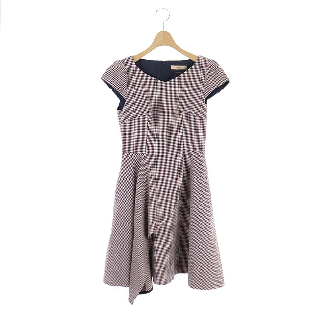 マーリエパーエフデ Maglie Par Ef De ワンピース ひざ丈 半袖 総柄 5 白 赤 紺 Df Os レディース 170 ベクトルパーク