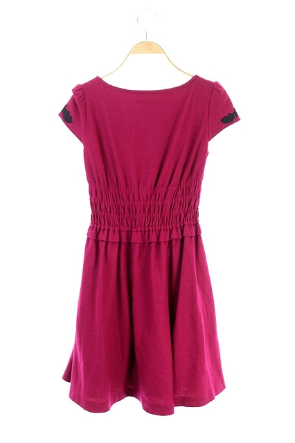 マーリエパーエフデ Maglie Par Ef De ウール レース ワンピース ミニ シャーリング 半袖 5 ピンク Df Os レディース 170 ベクトルパーク