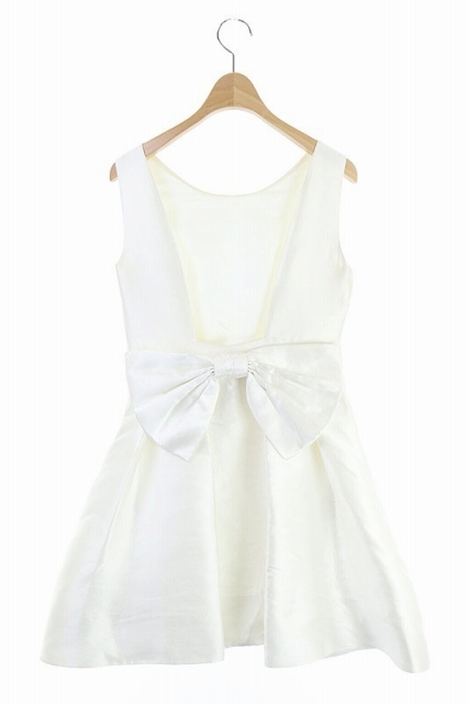 ケイトスペード Kate Spade Open Back Silk Mini Dress ワンピース ノースリーブ プリーツ ミニ バックオープン リボン 2 白 Os レディース 170 ベクトルパーク