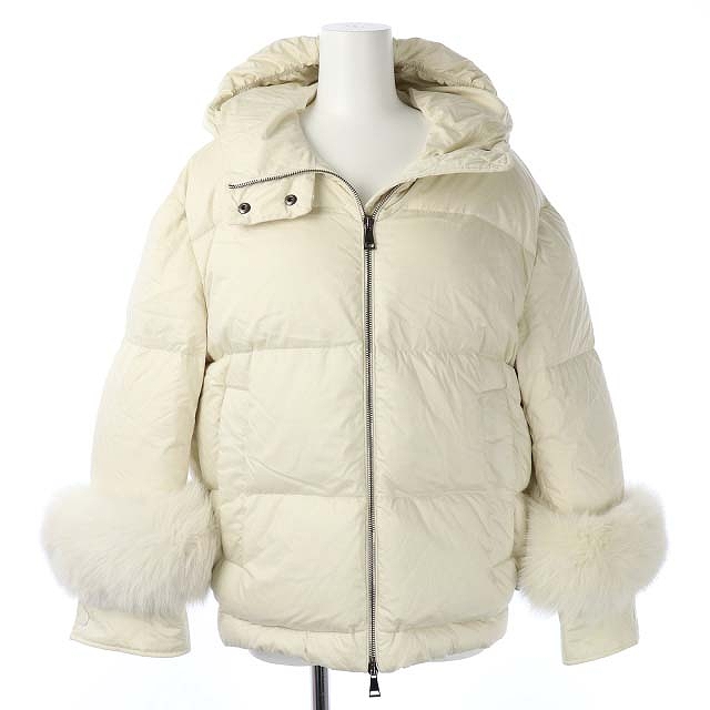 モンクレール Moncler 19aw Fraie フォックスファー付き ダウンジャケット ブルゾン アウター ジップアップ フード 国内正規 0 アイボリー Os レディース 170 ベクトルパーク