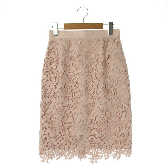 アプワイザーリッシェ Apuweiser Riche 19ss レースタイトスカート 膝丈 1 ピンク Es Os レディース 170 ベクトルパーク