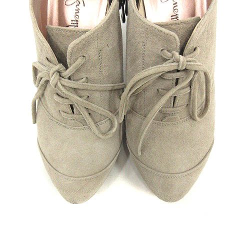 銀座かねまつ Ginza Kanematsu ブーツ ショート ブーティー スエード レースアップ ハイヒール 22 5 ベージュ Sr レディース 170 ベクトルパーク