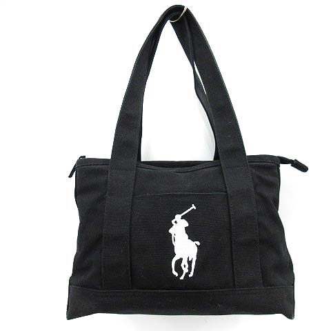 ポロ ラルフローレン Polo Ralph Lauren トートバッグ ハンド ビッグポニー キャンバス 黒 ブラック Pj メンズ レディース 170 ベクトルパーク