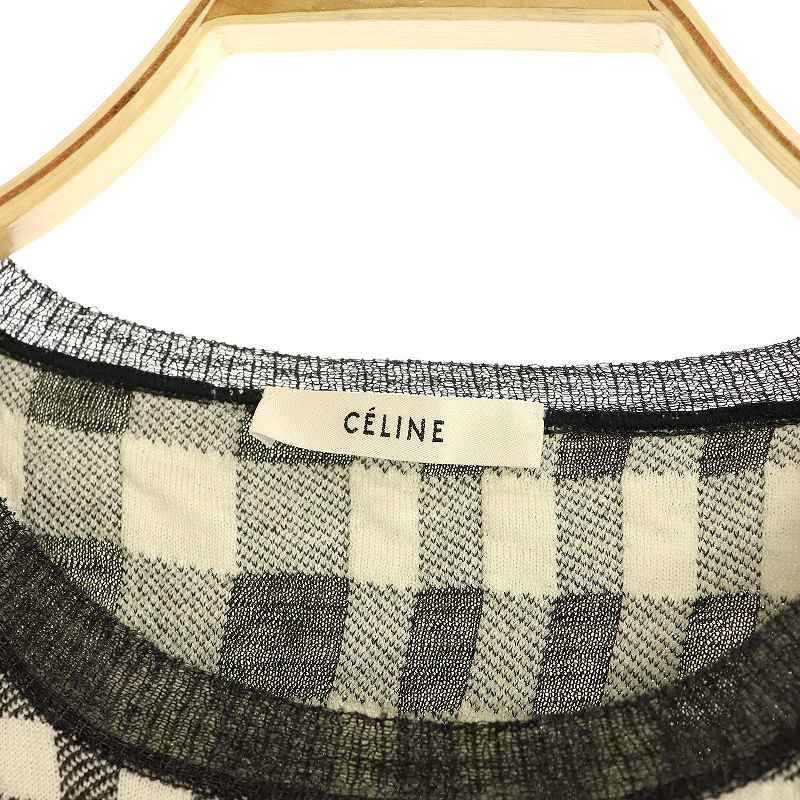 セリーヌ CELINE フィービー ギンガムチェックニット カットソー  