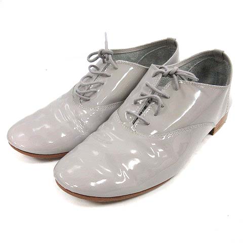 レペット Repetto Zizi モカシン レースアップシューズ エナメル 牛革 36 23 0cm グレー Kx レディース 170 ベクトルパーク
