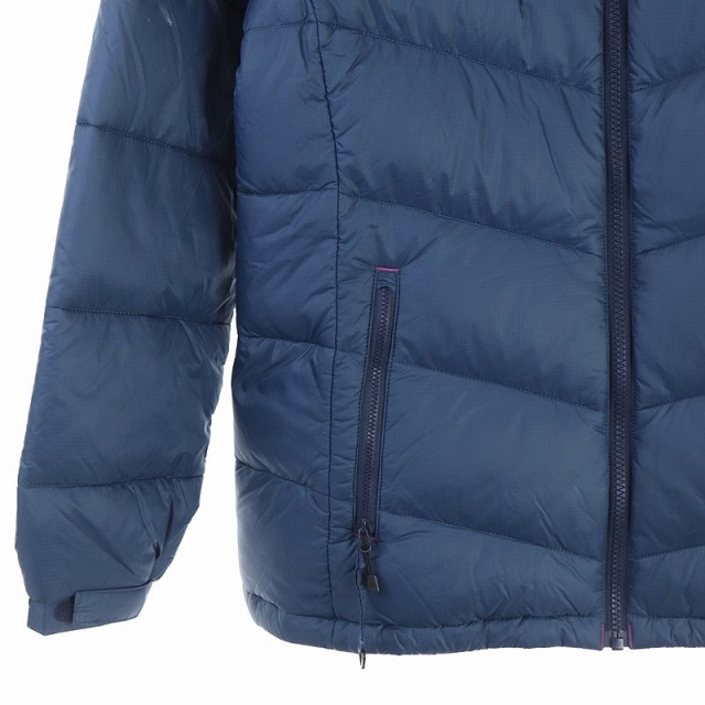 コロンビア Columbia ダウンジャケット ダウンコート Omni Heat フード ジップアップ ナイロン L 紺 ネイビー Es Os レディース 170 ベクトルパーク