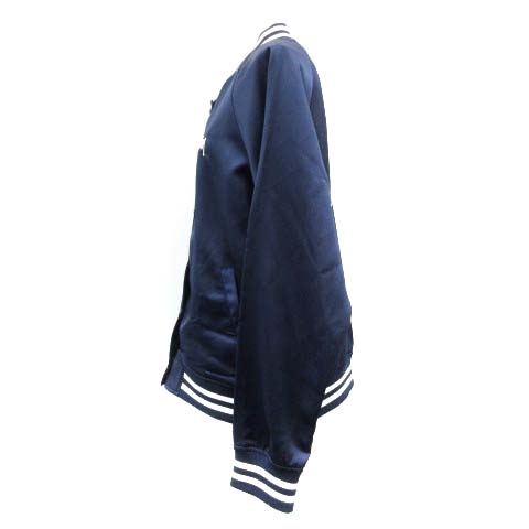 ステューシー STUSSY スタジャン ジャケット ブルゾン サテン 10 紺