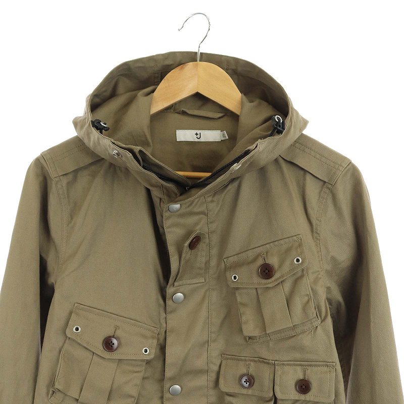 ユニクロ Uniqlo プラスジェイ J ジルサンダー ミリタリージャケット パーカー ジップアップ フード S ベージュ Df Os メンズ 170 ベクトルパーク
