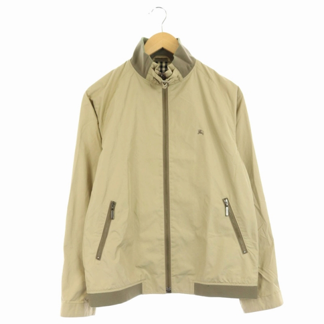 バーバリーブラックレーベル Burberry Black Label ナイロンジップアップジャケット ブルゾン 薄手 M ベージュ Hs Os メンズ 170 ベクトルパーク