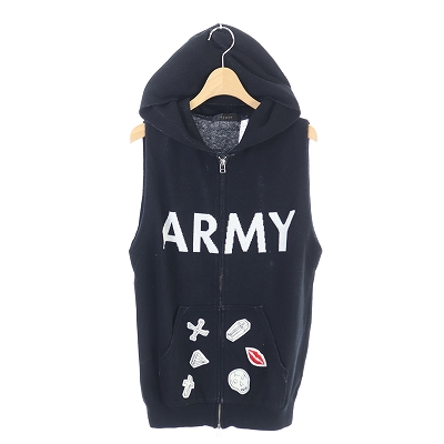 アームド Armed ニットベスト ジップアップ フード 2 黒 Hh Os メンズ レディース 170 ベクトルパーク