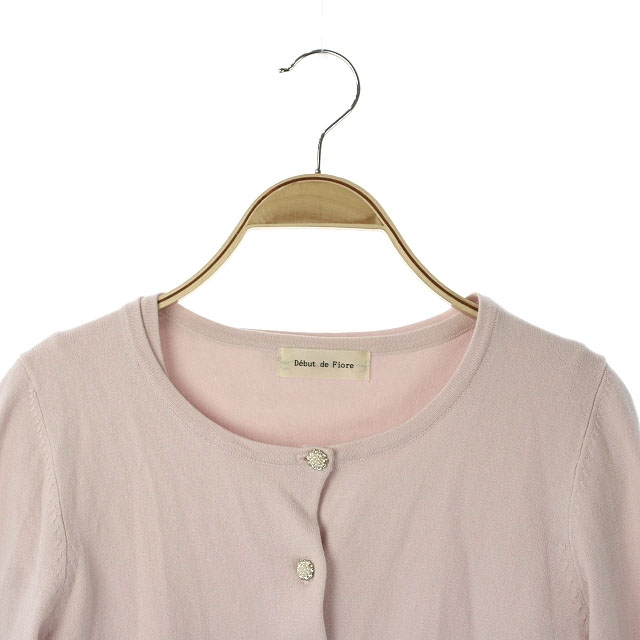 デビュー ド フィオレ Debut De Fiore レッセパッセ Laisse Passe アンサンブル ニット カーディガン 長袖 半袖 リボン ビーズ装飾 38 ピンク Es Os レディース 170 ベクトルパーク