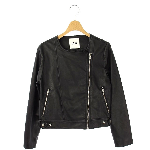 ジェイダ Gyda ノーカラー ライダースジャケット フェイクレザー F 黒 ブラック Hs Os レディース 170 ベクトルパーク