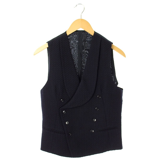 タリアトーレ liatore ダブルウールベスト ジレ 46 紺 黒 Kn Os メンズ 170 ベクトルパーク