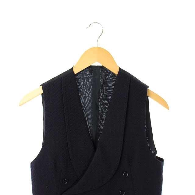 タリアトーレ liatore ダブルウールベスト ジレ 46 紺 黒 Kn Os メンズ 170 ベクトルパーク