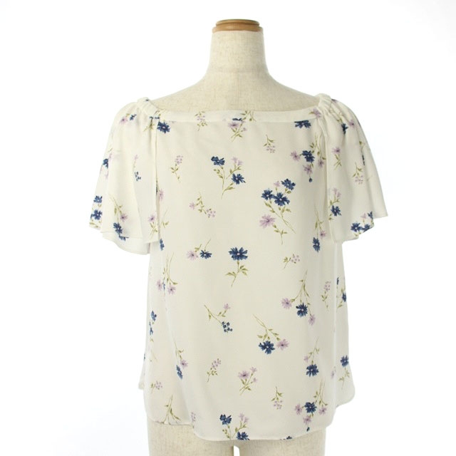 未使用品 マイストラーダ Mystrada 花柄オフショルダーカットソー ブラウス プルオーバー 半袖 38 白 Hk Os レディース 170 ベクトルパーク