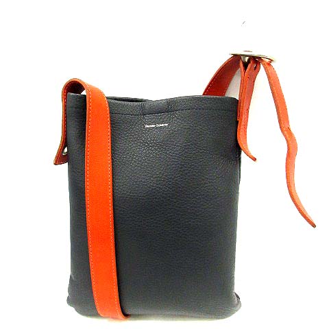 エンダースキーマ Hender Scheme 19aw バッグ ショルダー One Side Belt Bag レザー 紺 オレンジ Yi25 Sh メンズ レディース 170 ベクトルパーク