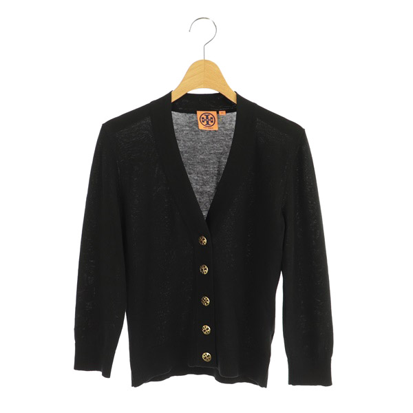 トリーバーチ TORY BURCH ロゴボタンコットンカーディガン 七分袖 XS  