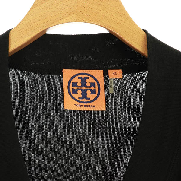 トリーバーチ TORY BURCH ロゴボタンコットンカーディガン 七分袖 XS  
