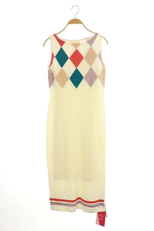 リリーブラウン Lily Brown Meets Barbie レトロjqワンピース ニット ロング ノースリーブ F 白マルチカラー Df Os レディース 170 ベクトルパーク