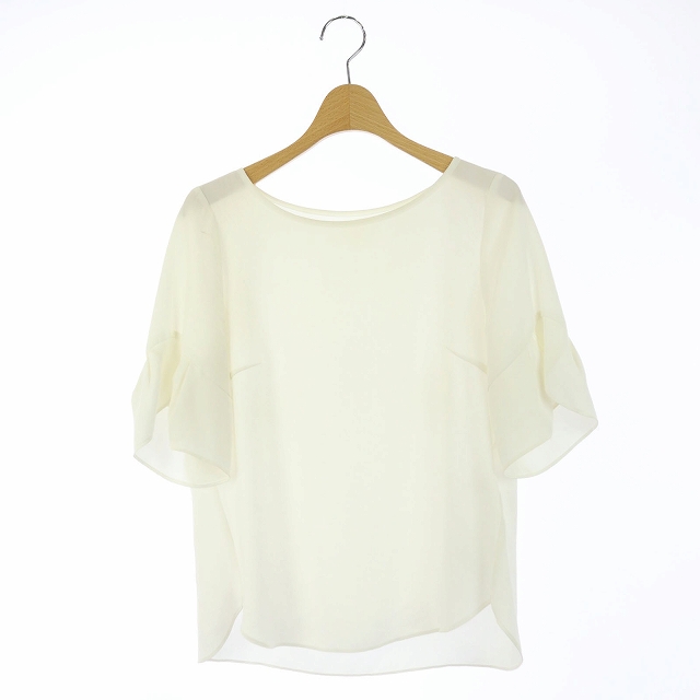 アプワイザーリッシェ Apuweiser Riche 袖フリルシャツ 五分袖 1 白 ホワイト Cm Os レディース 170 ベクトルパーク