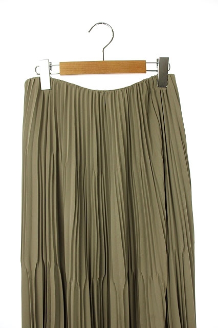 ミラオーウェン Mila Owen ss マキシ丈 プリーツスカート ロング 1 カーキ Os レディース 170 ベクトルパーク