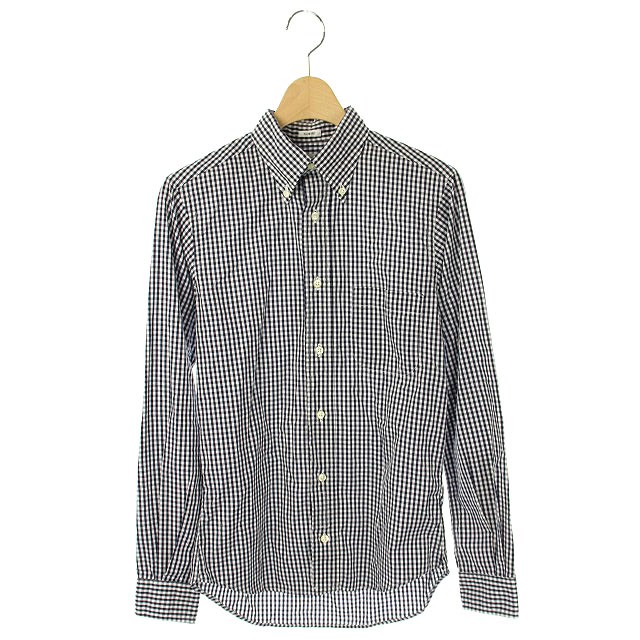 インディビジュアライズドシャツ Individualized Shirts ギンガム チェック シャツ ボタンダウン 長袖 13 1 2 30 紺 白 Kn Os メンズ 170 ベクトルパーク