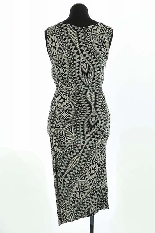 エミリオプッチ Emilio Pucci プッチ柄ノースリーブタイトワンピース ロング 総柄 34 黒 グレー Es Os レディース 170 ベクトルパーク
