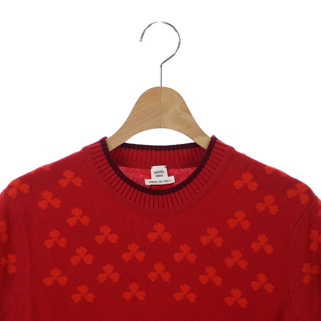 未使用品 エルメス HERMES 19AW カシミヤ クローバーフレンチスリーブ 