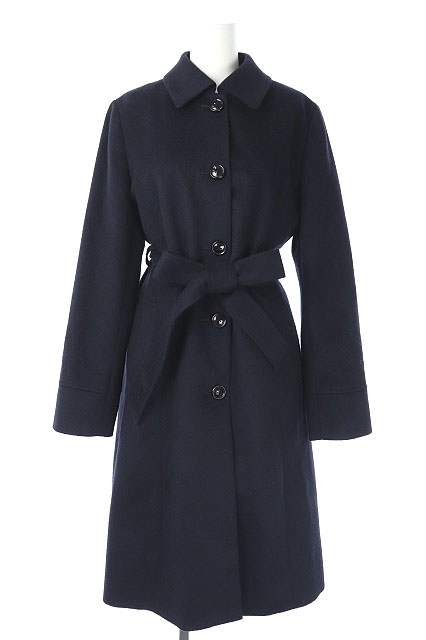 パーフェクトスーツファクトリー P S Fa ウール混 ロングコート ステンカラー アウター リボンベルト付き 11ar 黒 ブラック Df Os レディース 170 ベクトルパーク