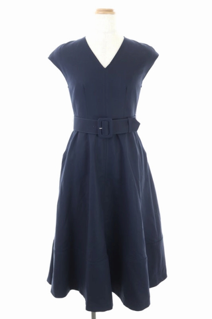 未使用品 ジルスチュアート Jill Stuart Endy Robe 19ss マルガリータ ワンピース ロング ベルト付き フレンチスリーブ 0 紺 Kn Os レディース 170 ベクトルパーク